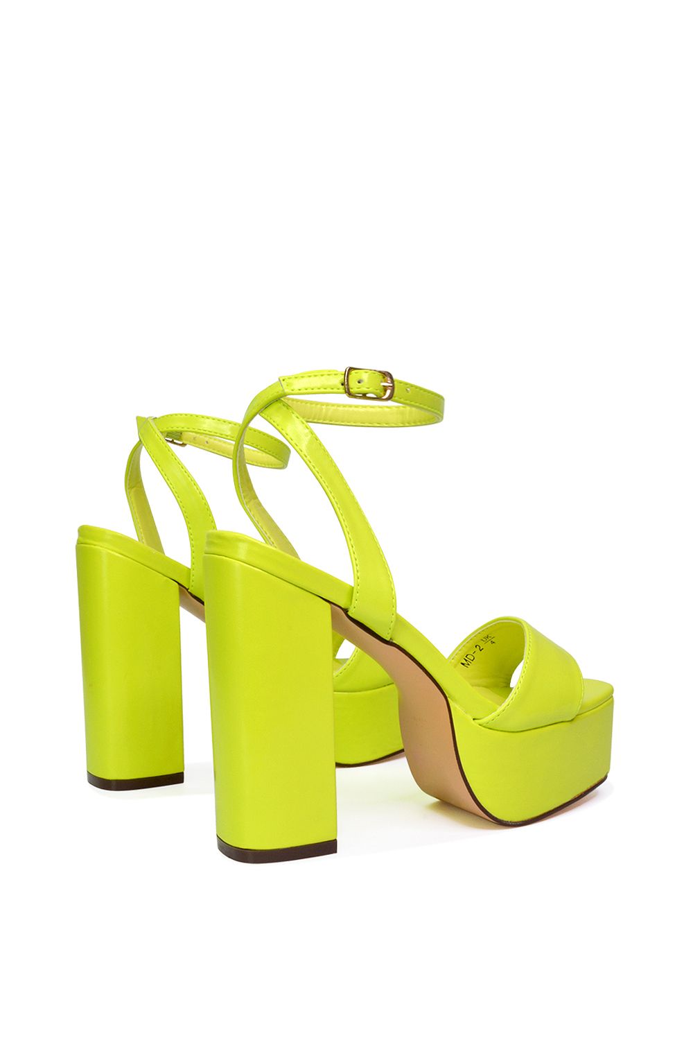 XY London 'Jayce' Strappy Chunky Block High Heel Platform Shoes With Square Toe image 5