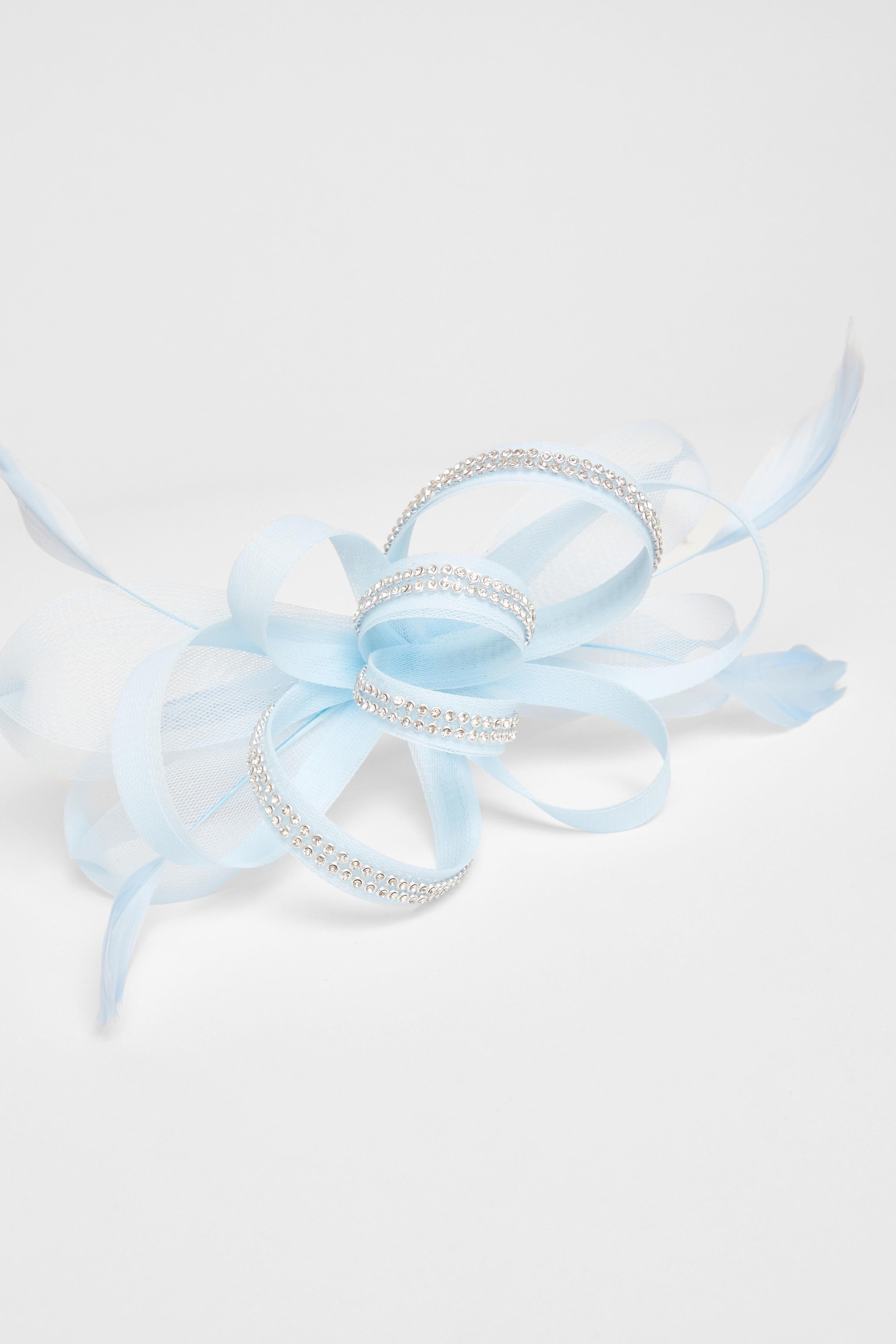 Quiz Light Blue Diamante Bow Fascinator image 3