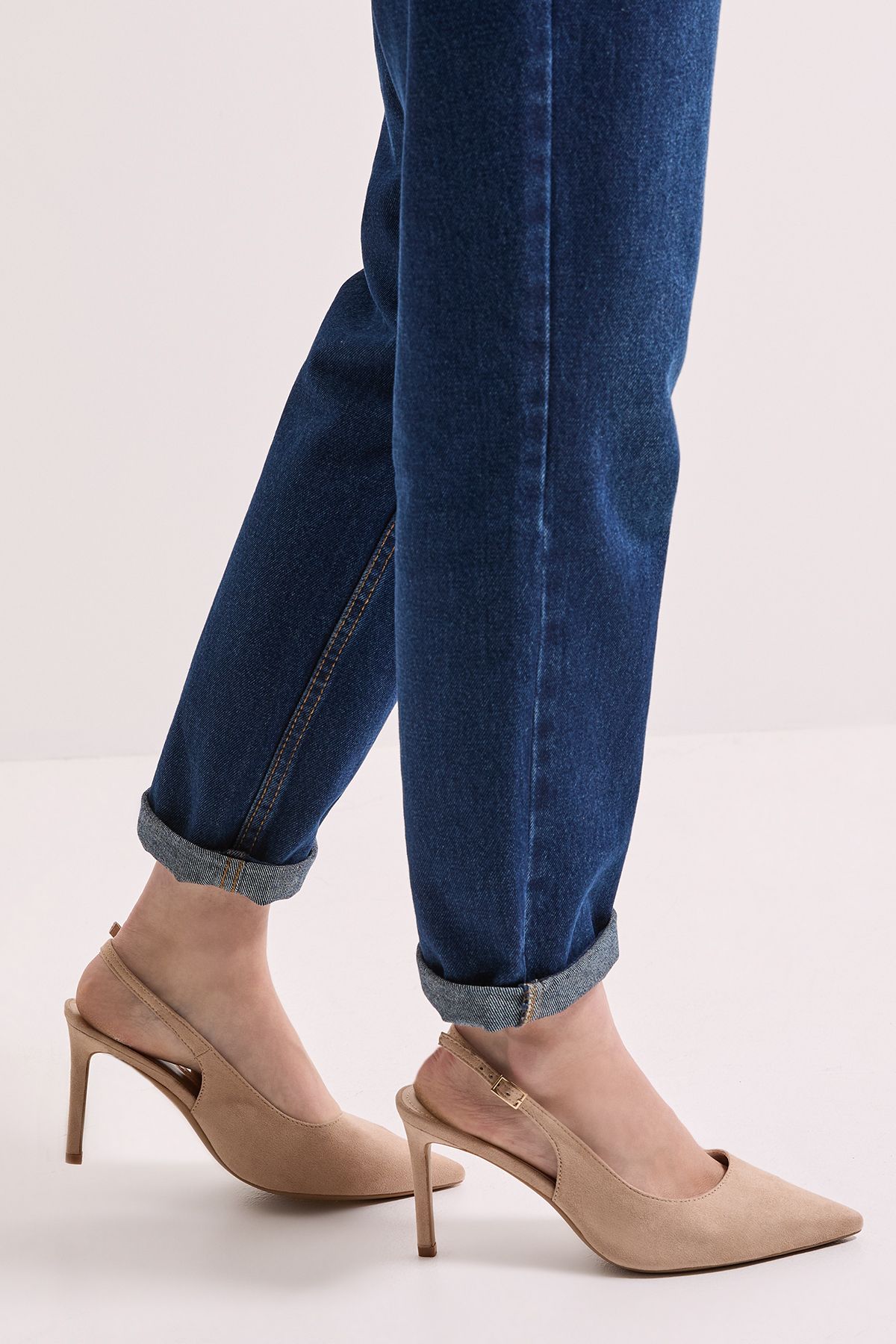 Dorothy Perkins Dasha Sling Back High Stiletto Court Shoes Taupe