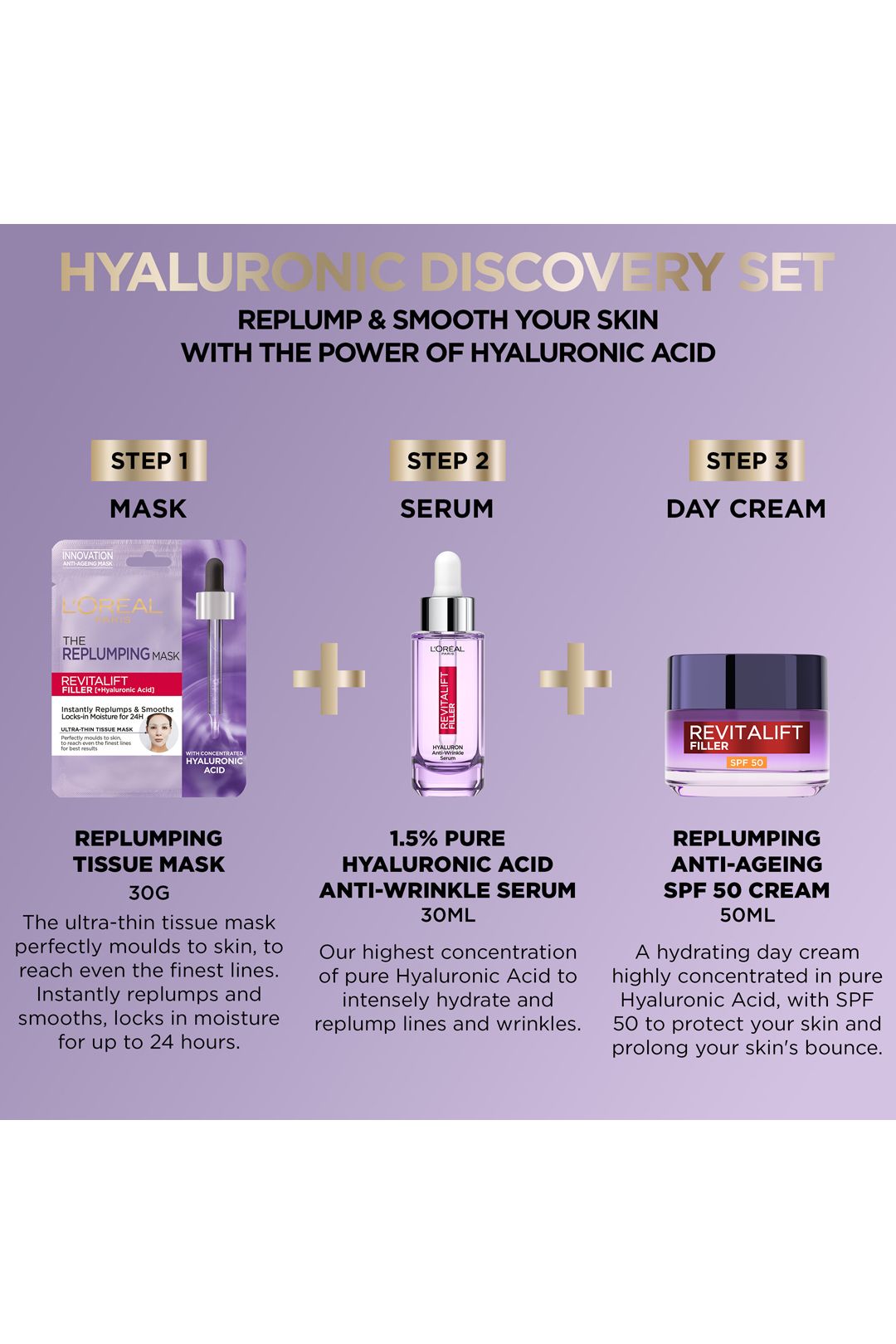 L'Oréal Paris Hyaluronic Discovery Skincare Gift Set Multi image 3