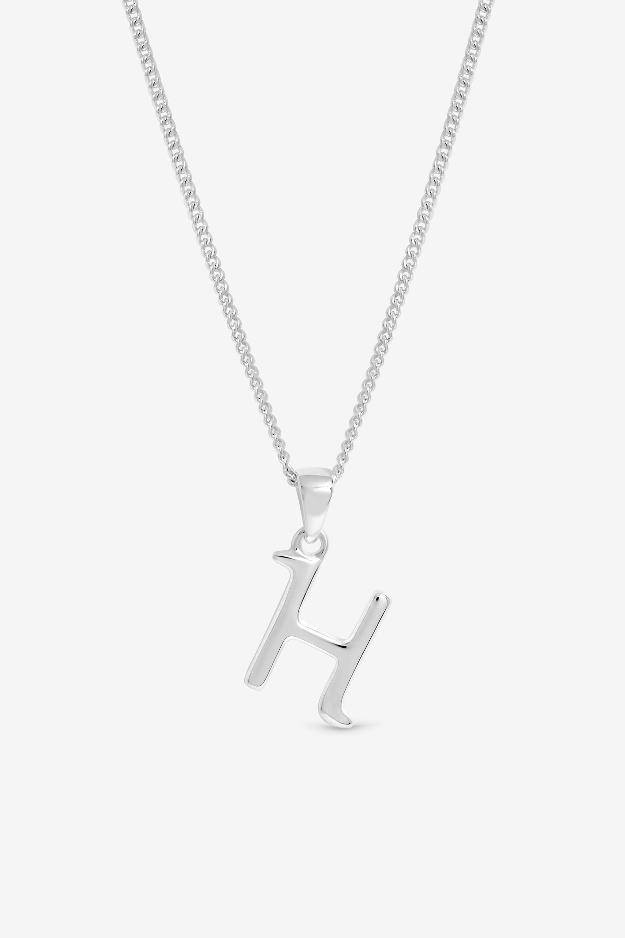 Simply Silver Sterling Silver 925 Initial Pendant - H image 1