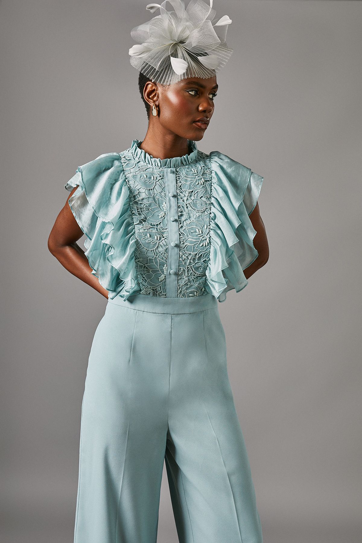 Coast Frill Lace Sleeveless Jumpsuit Mint image 2