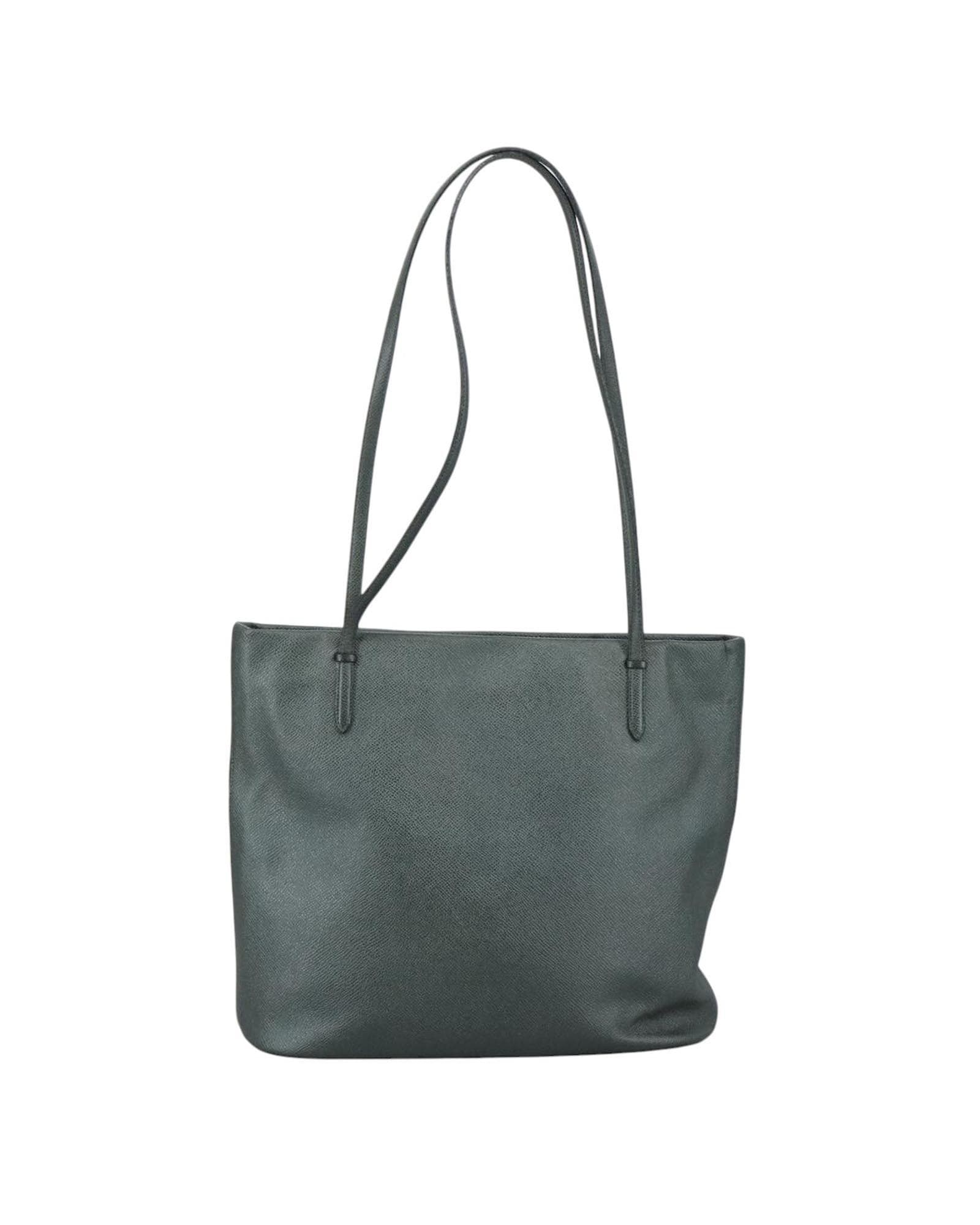 Valentino Preloved Pebbled Leather Tote Wo - Gray Tote Bags image 2