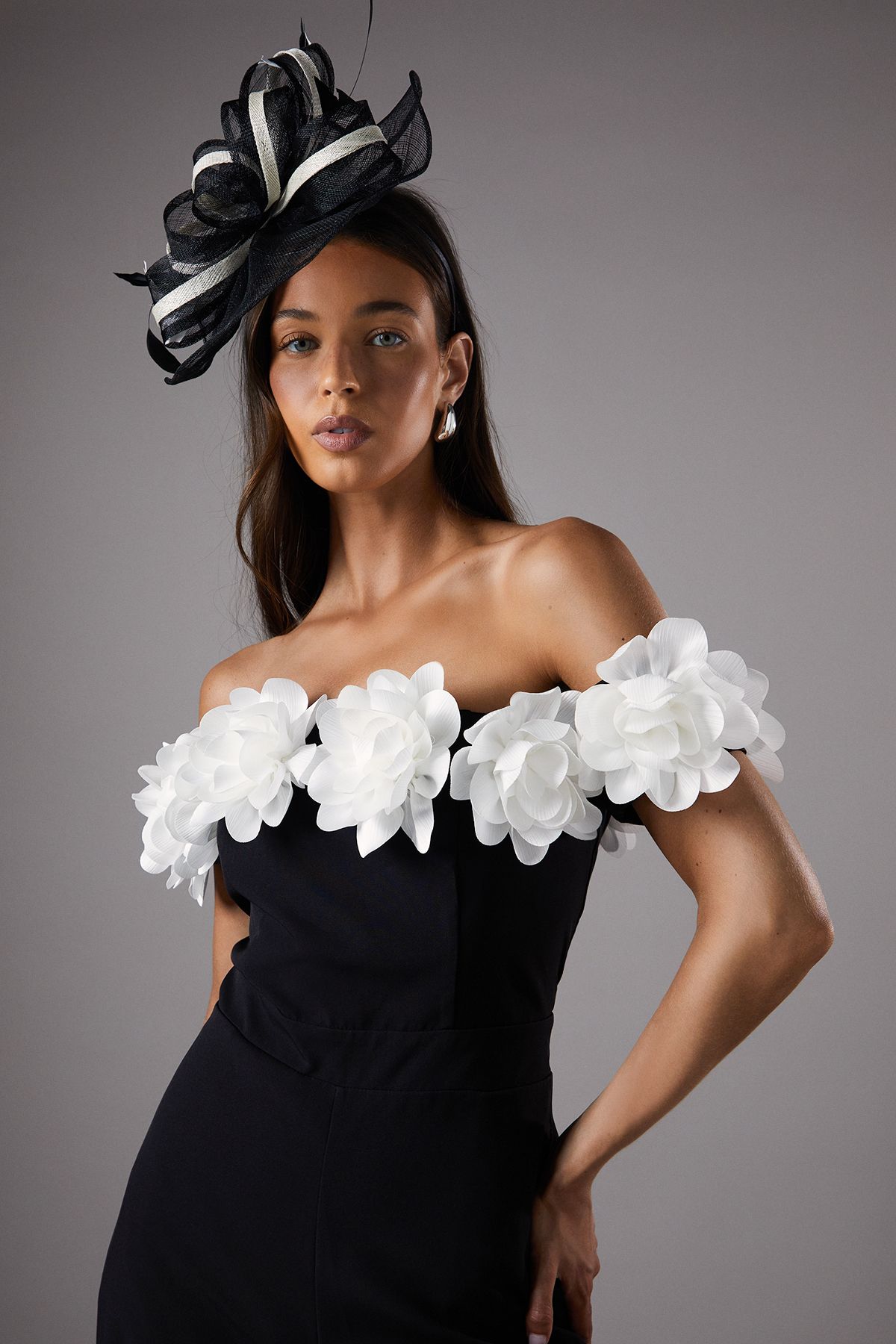 Coast 3D Flower Bardot Jumpsuit Mono image 4