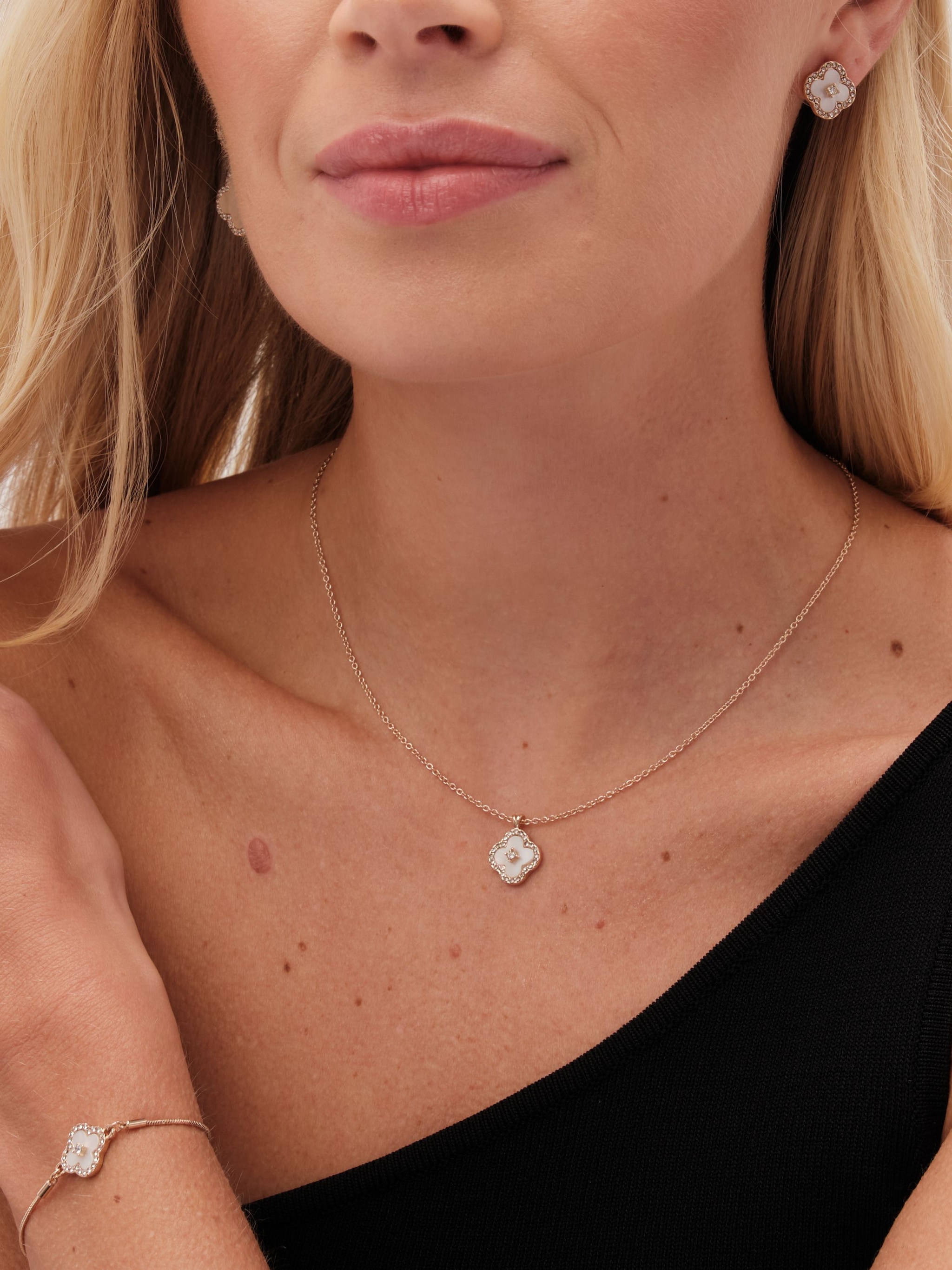 Jon Richard Gold Plated Crystal Clover Trio Set - Gift Boxed image 5