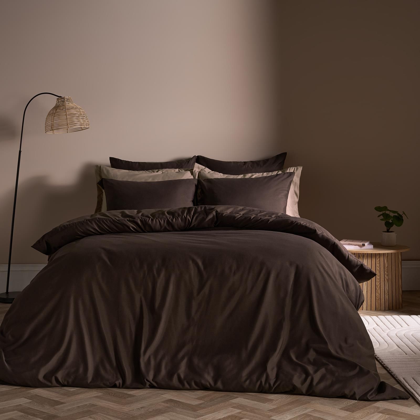 OHS Plain Dyed Duvet Cover with Pillowcase Bedding Set