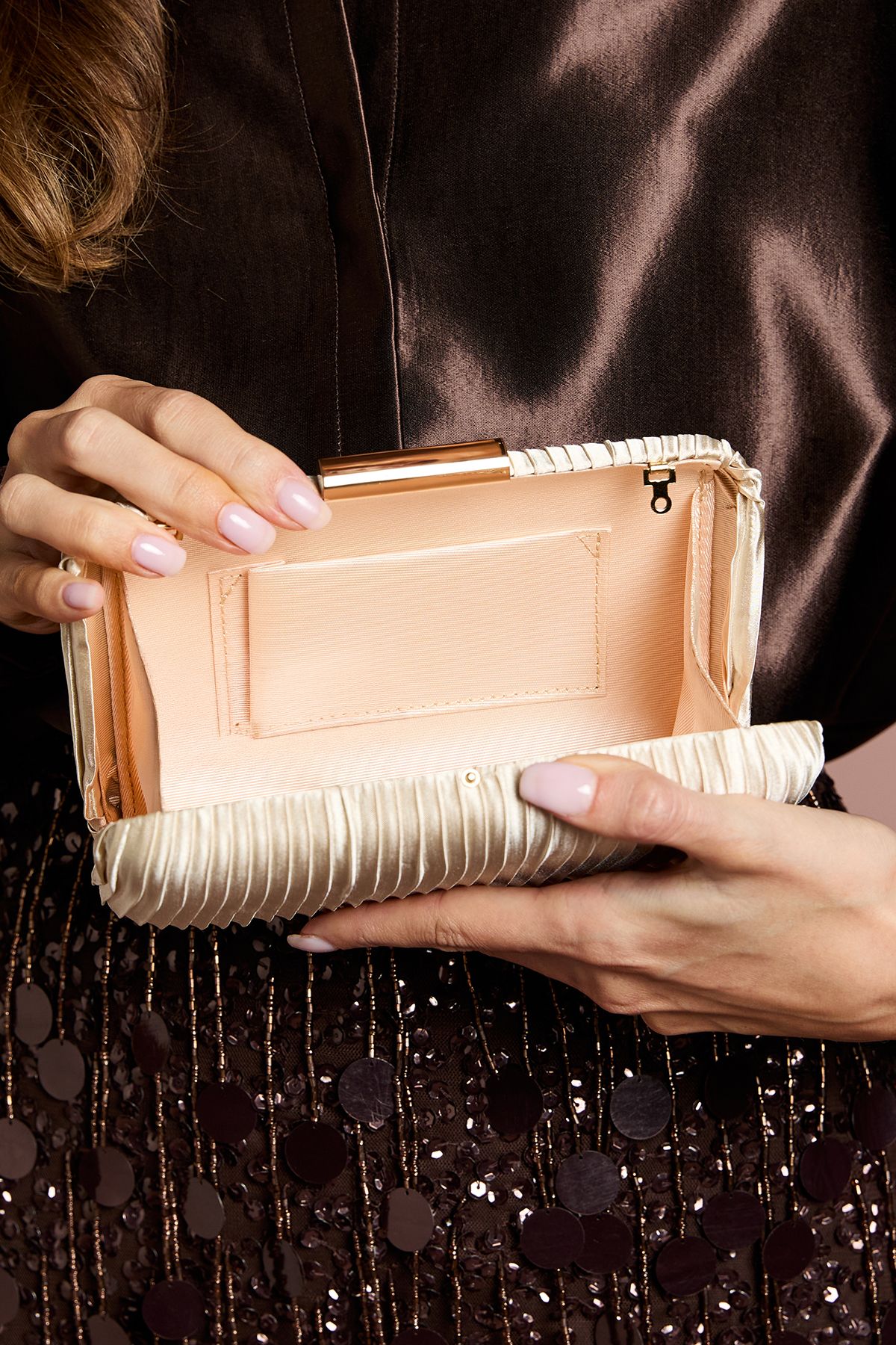 Coast Bridal Brooke Satin Clutch Bag Ivory image 3