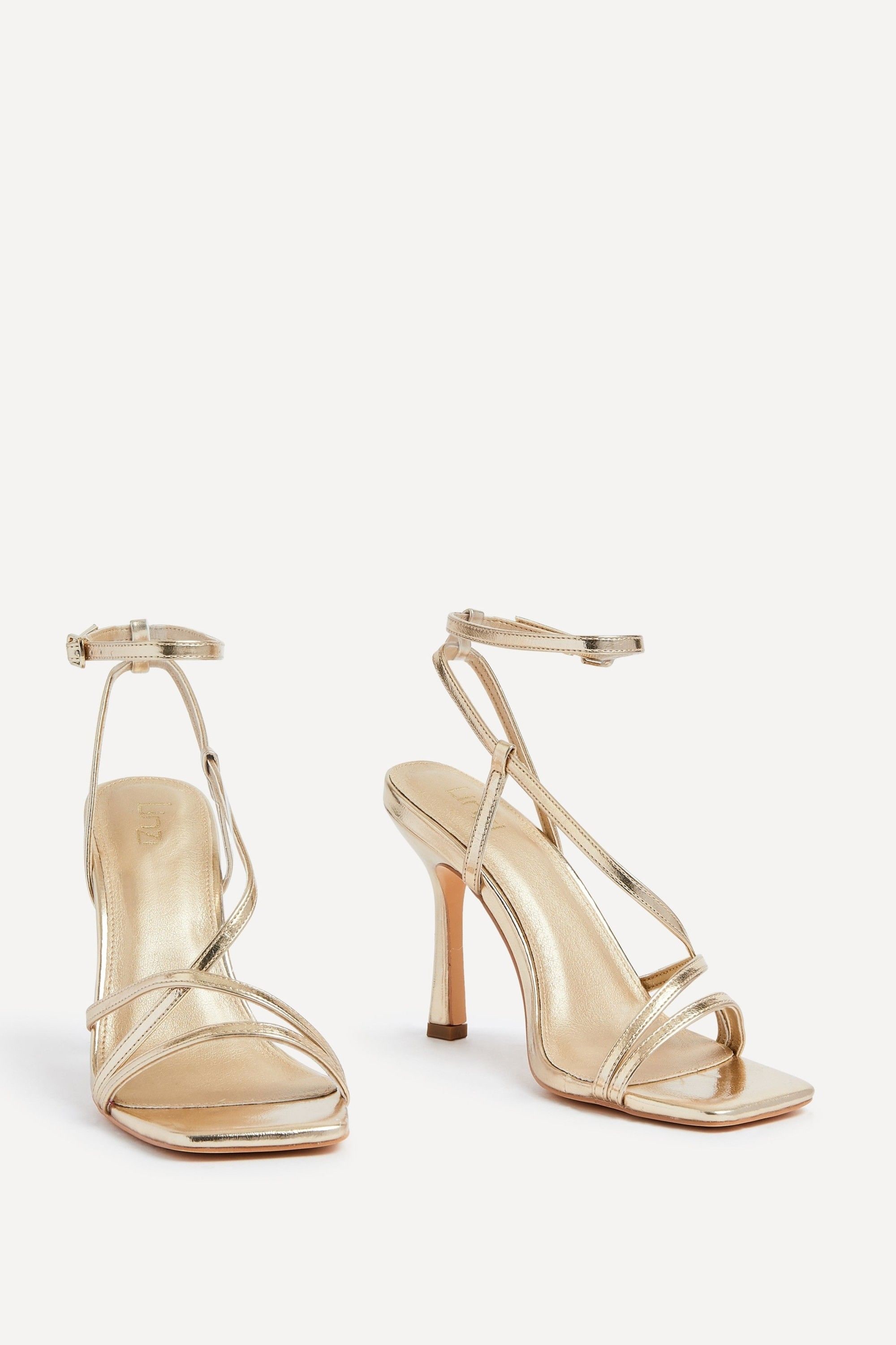 Linzi Havana Gold Faux Leather Strappy Heeled Sandal image 3