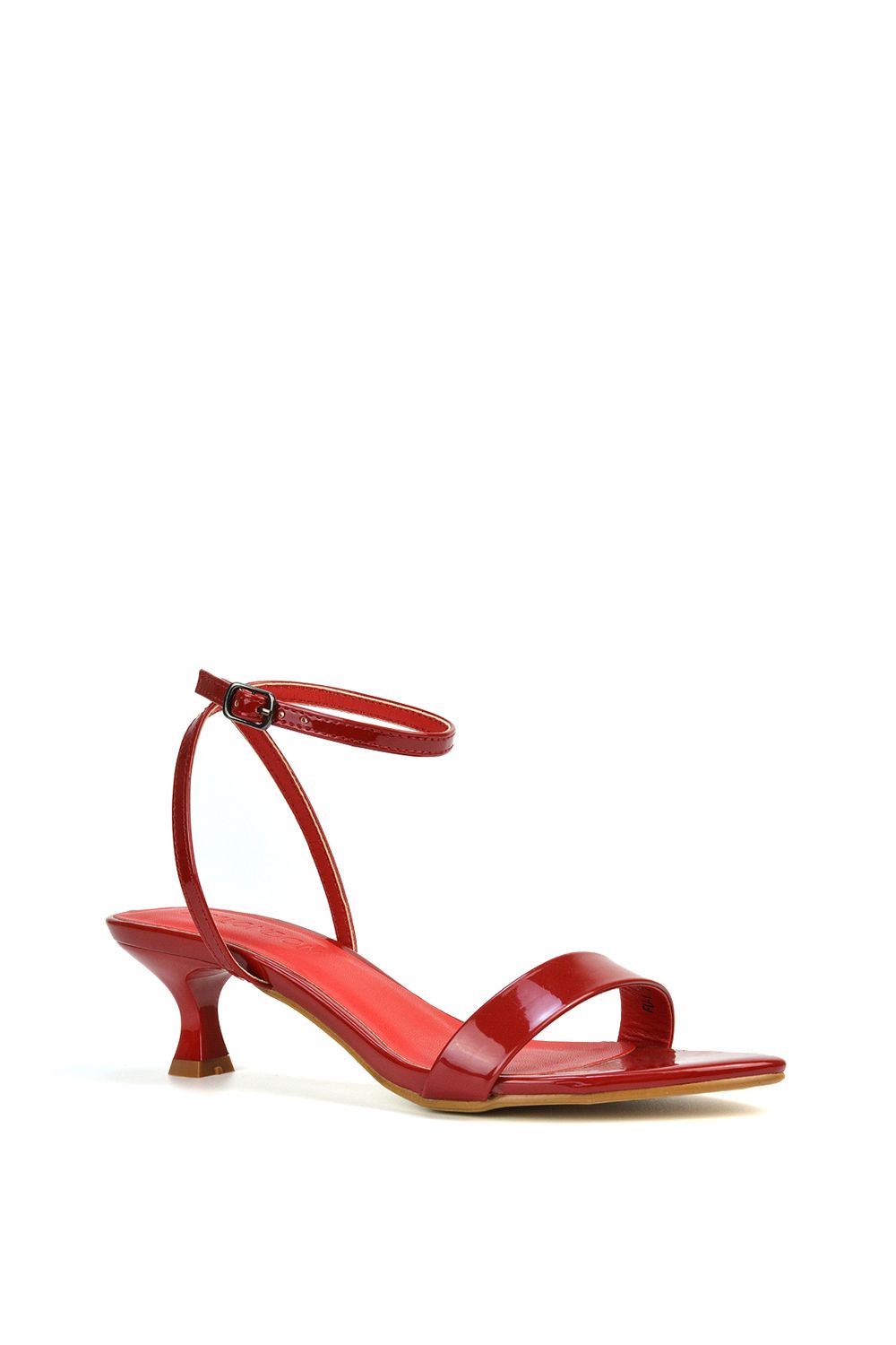 XY London 'Antonia' Kitten Low Heel Strappy Sandal Two Part Heeled Shoes image 2