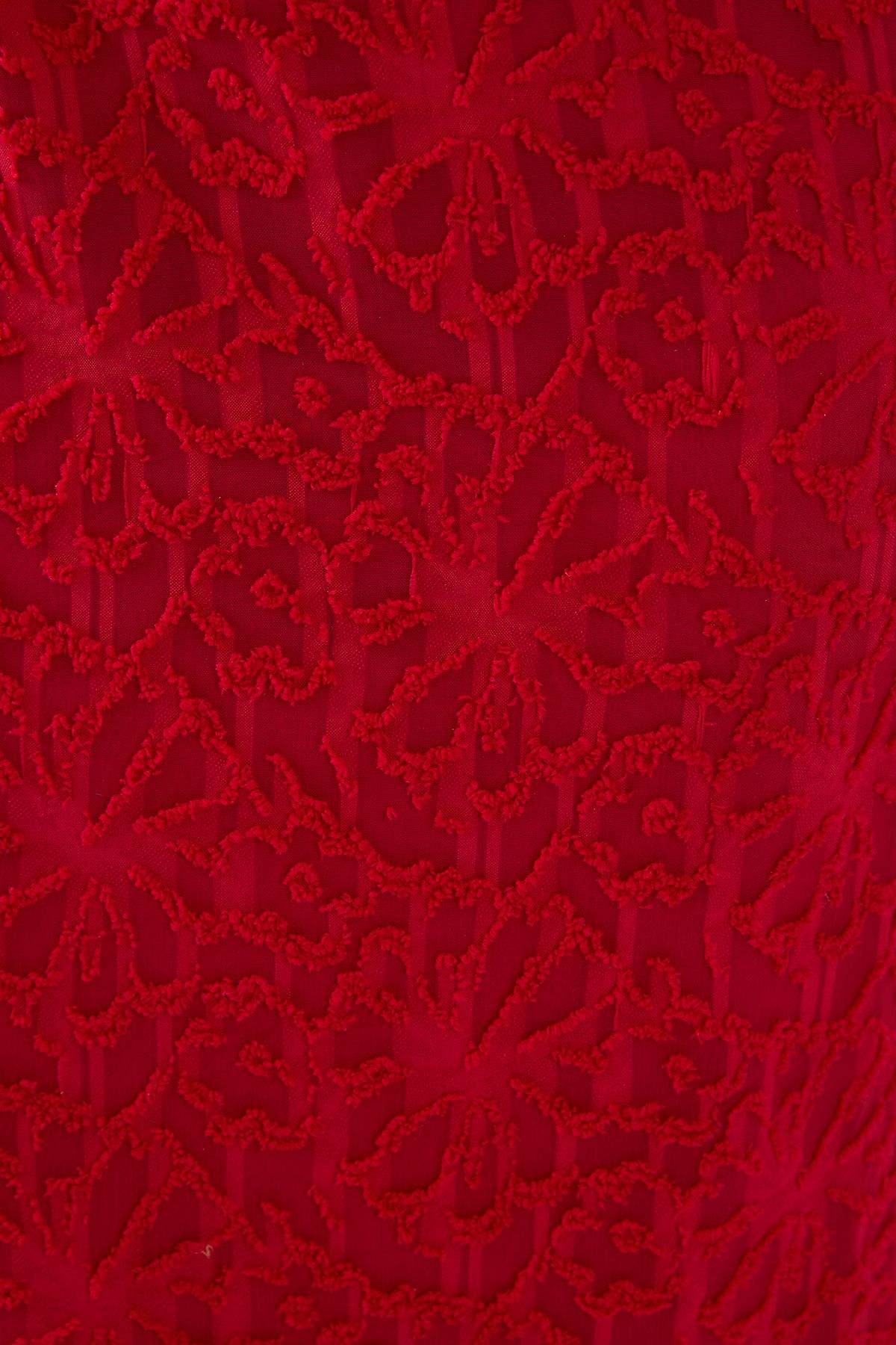 MissPap Textured Floral Chiffon Bias Maxi Red image 5