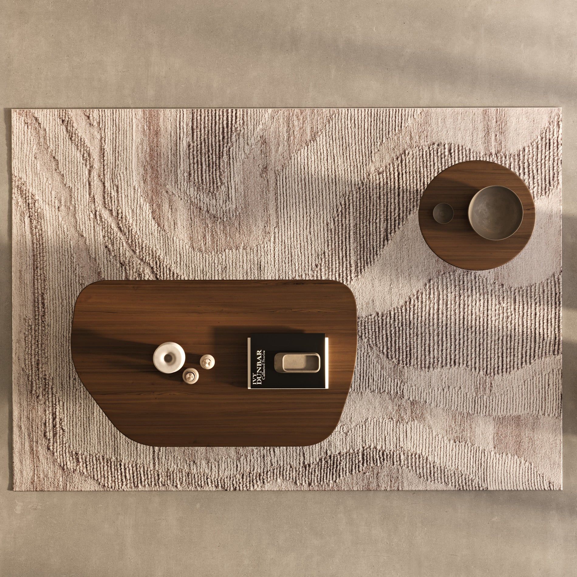 Industville Mere Hand Tufted Wool Rug  -  Ivory & Beige image 3