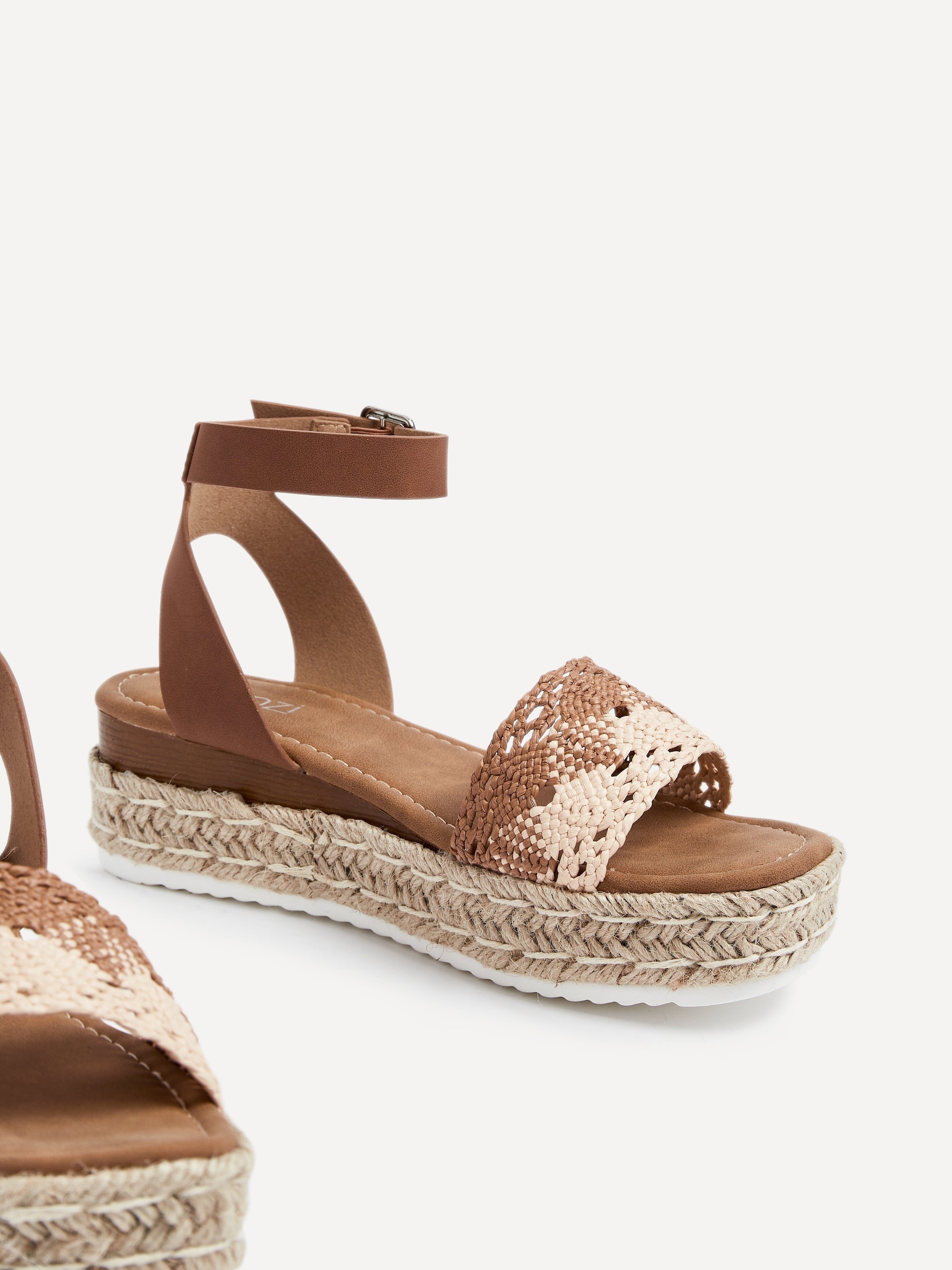 Linzi Harbour Tan Faux Nubuck Flatform Sandal image 5