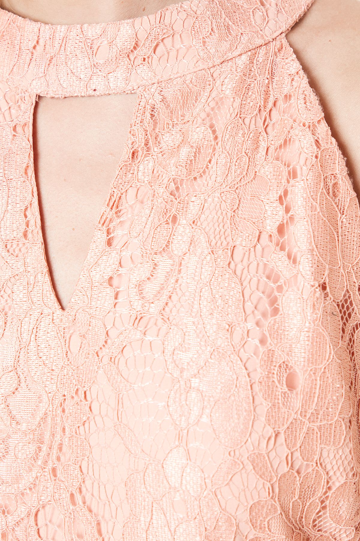 Dorothy Perkins Petite DP Luxe Lace Keyhole Midi Dress Peach image 5
