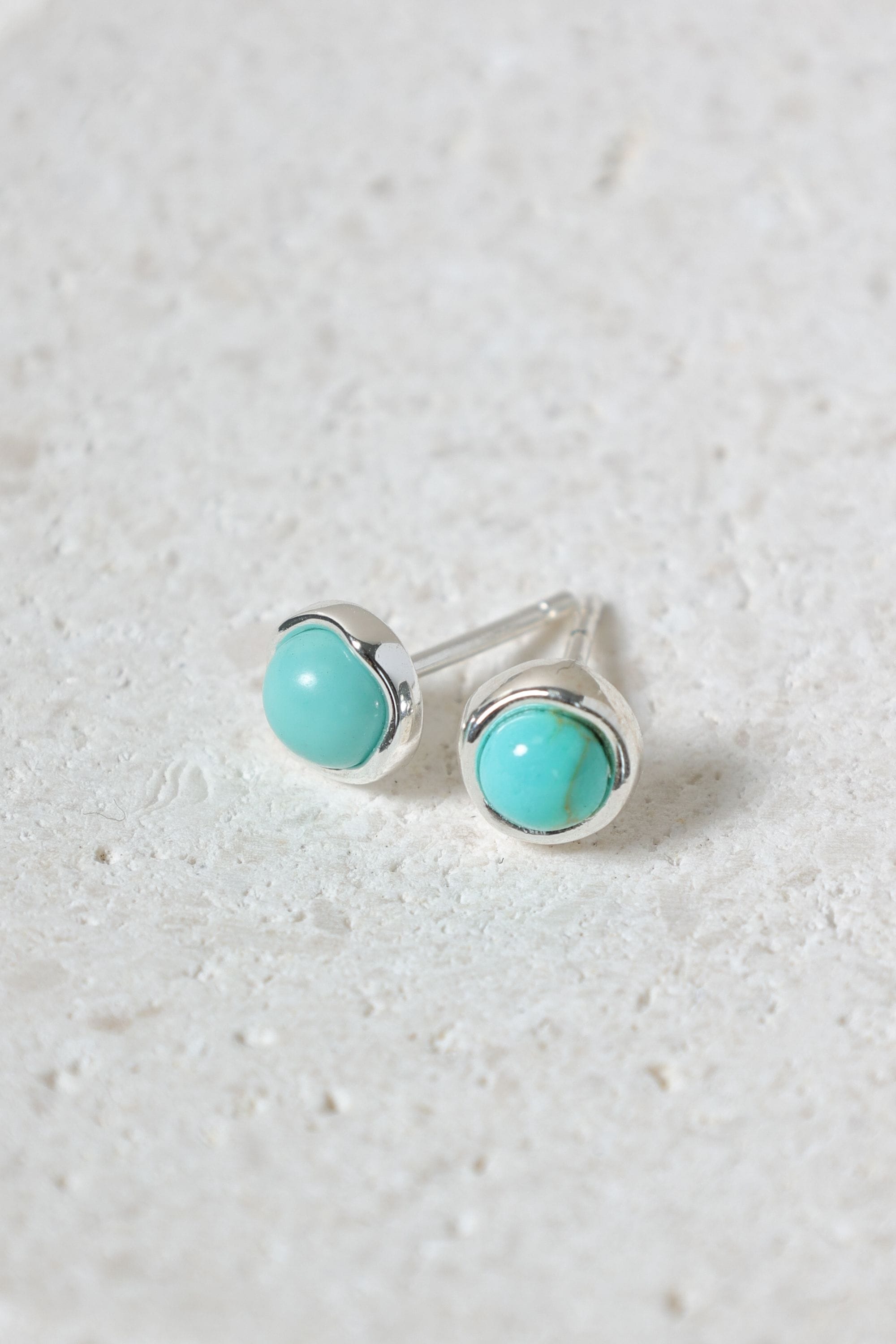 Simply Silver Sterling Silver 925 Polished Turquoise Studs image 3