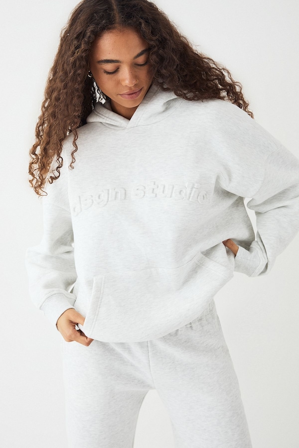 DSGN Studio DSGN Studio Embossed Oversized Hoodie Ash Grey