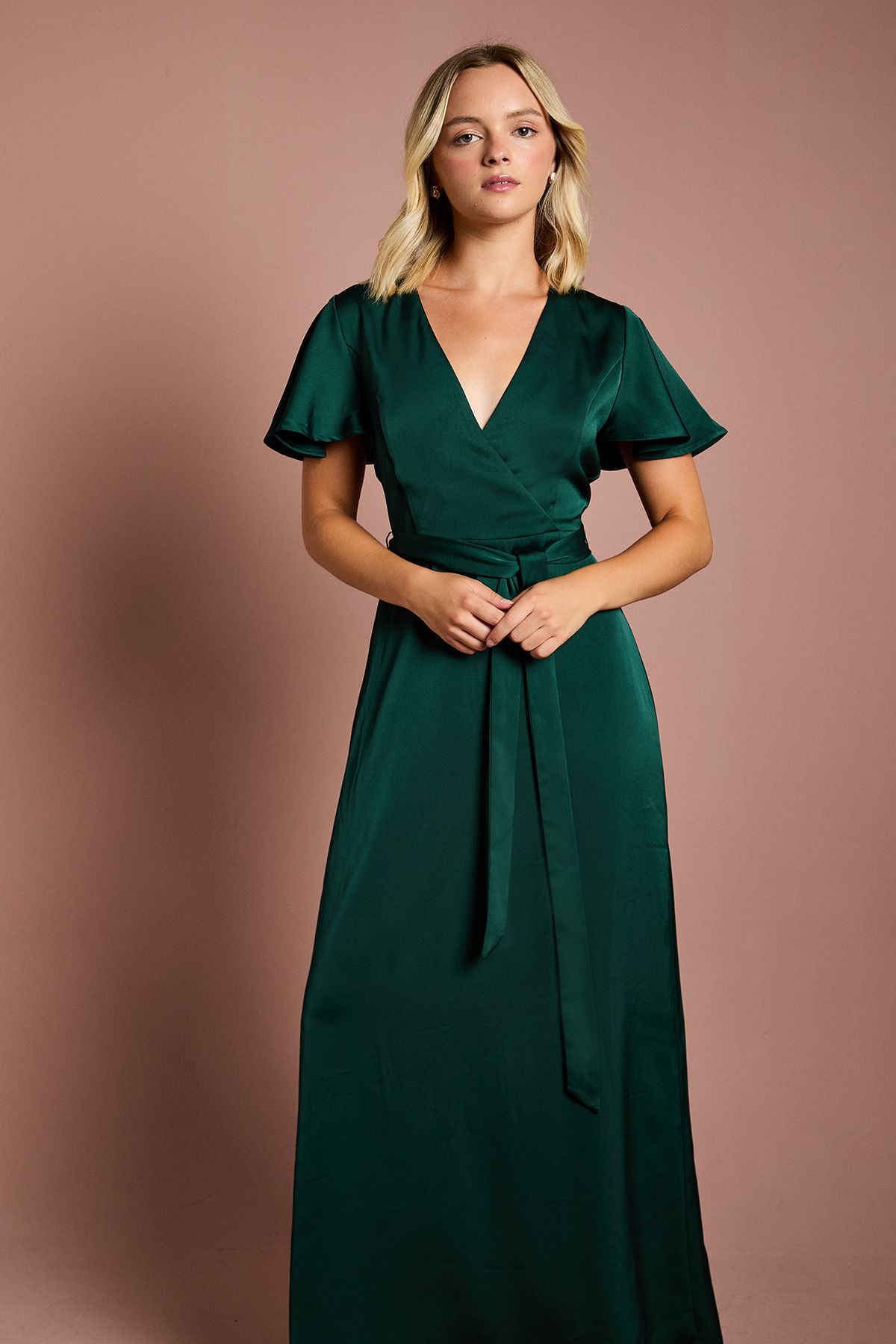 Coast Teen Coast Angel Sleeve Bridesmaid Dress Emerald image 2