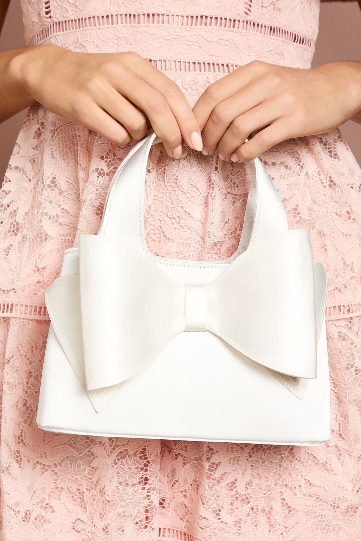 Coast Bridal Olivia Satin Bow Detail Grab Bag With Crossbody Strap Ivory image 2