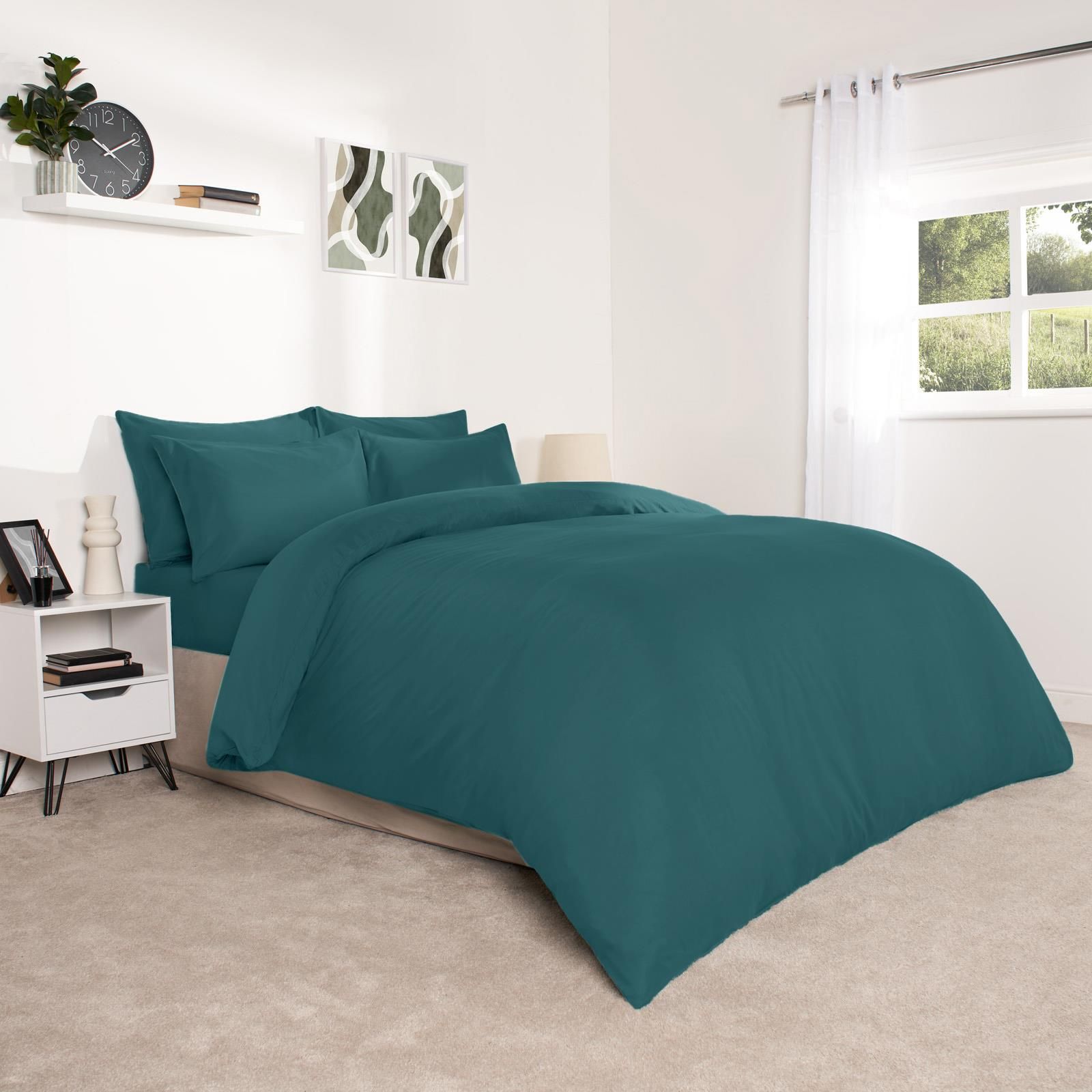 OHS Plain Dyed Duvet Cover with Pillowcase Bedding Set image 2