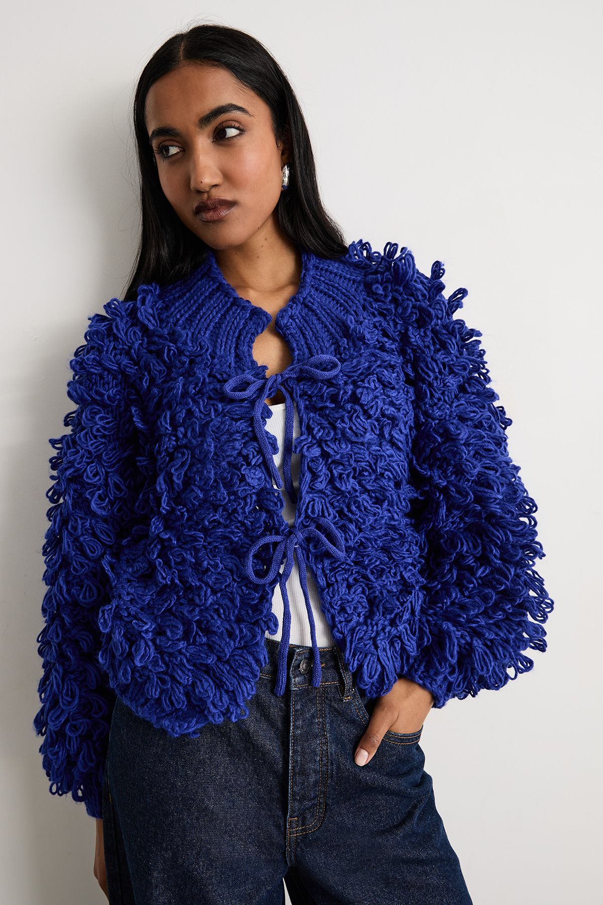 Warehouse Fringe Loop Bomber Cobalt image 2