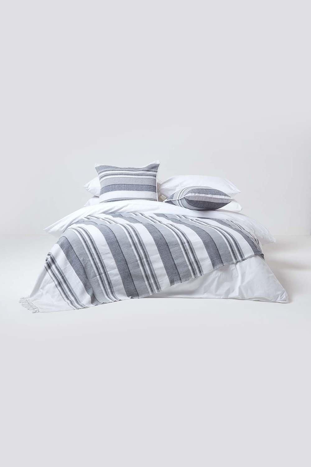 Homescapes Cotton Striped Morocco Cushion Cover image 4