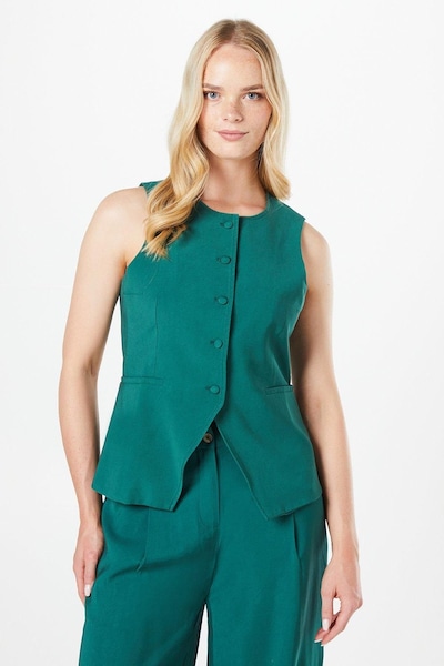 Oasis High Neck Tailored Linen Waistcoat Teal
