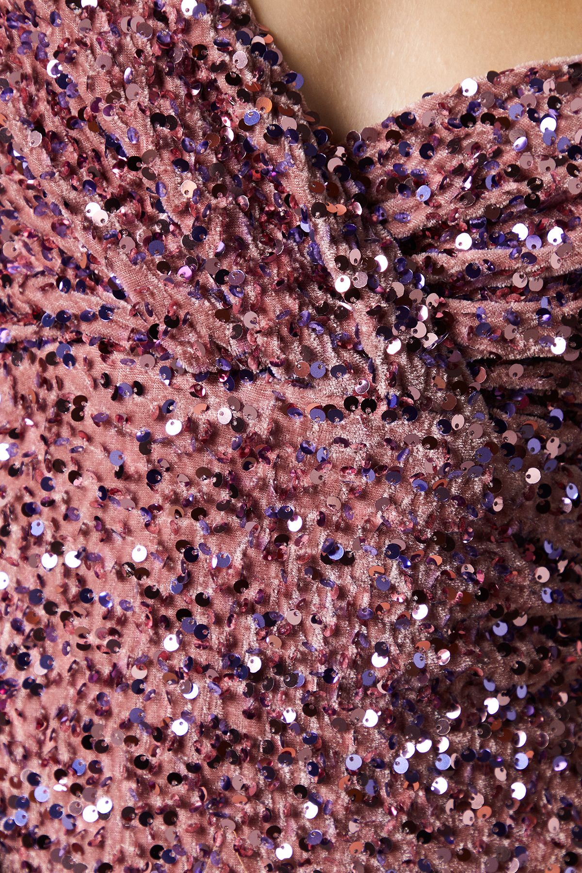 Coast Bardot Velvet Sequin Maxi Dress Blush image 5