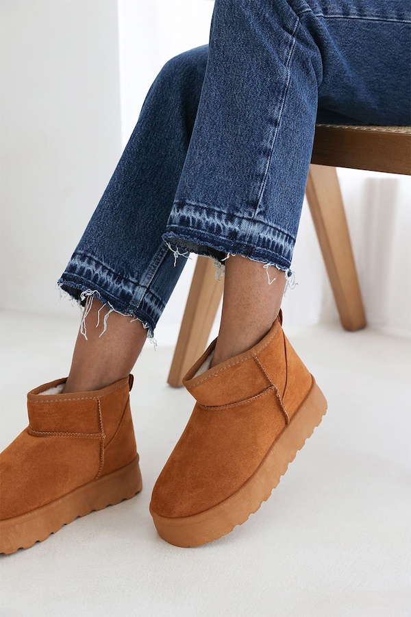 Where's That From 'Janessa' Mini Faux-Suede Fur Lined Platform Ankle Boot