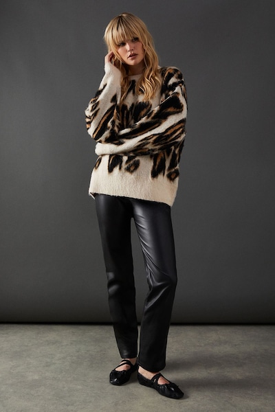 Warehouse Brushed Animal Oversized Jumper Animal