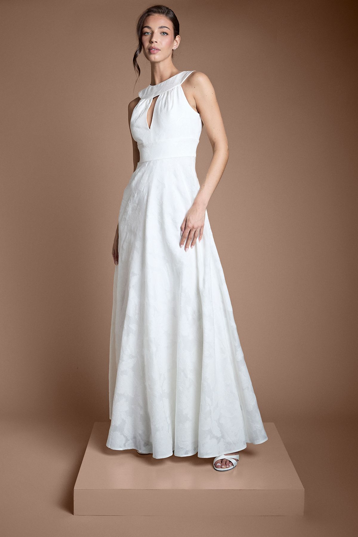 Coast Keyhole Floral Lace Full Skirted Wedding Dress Ivory