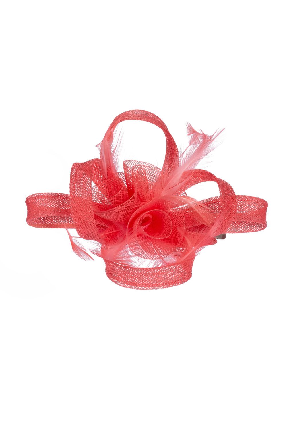 Jon Richard Coral Small Feather Fascinator Clip image 1