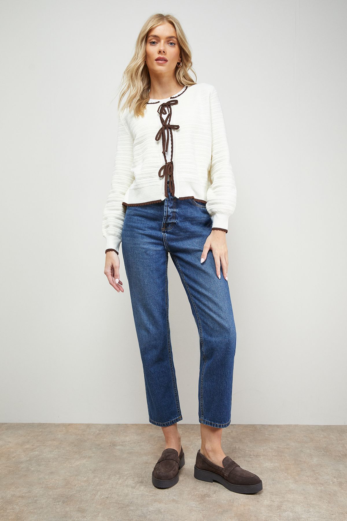 Oasis Butter Suede Chunky Penny Casual Loafers Chocolate image 2