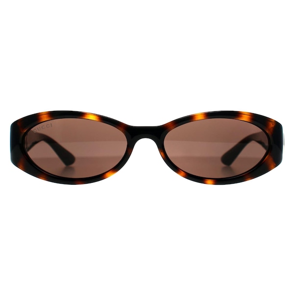 Gucci Oval Shiny Dark Havana Dark Brown GG1660S