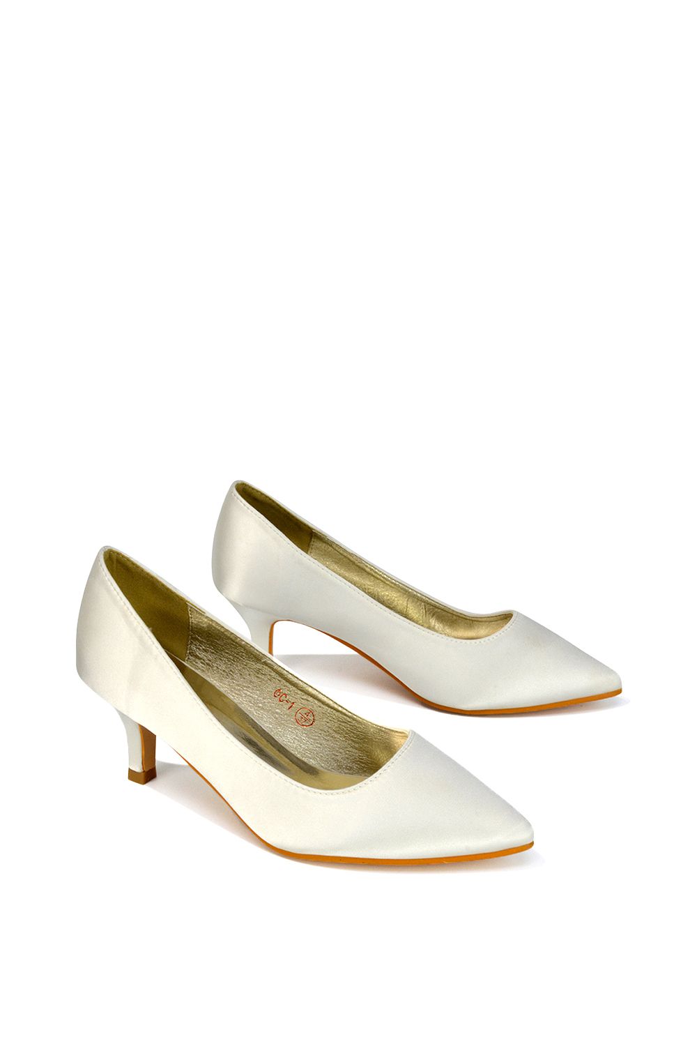 XY London 'Gwyneth' Pointed Toe Mid Stiletto Kitten Heel Court Shoes image 4