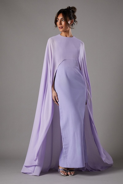 Coast Cape Sleeve Maxi Dress Lilac