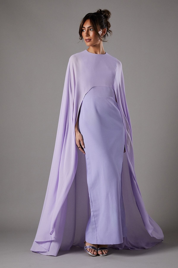 Coast Cape Sleeve Maxi Dress Lilac