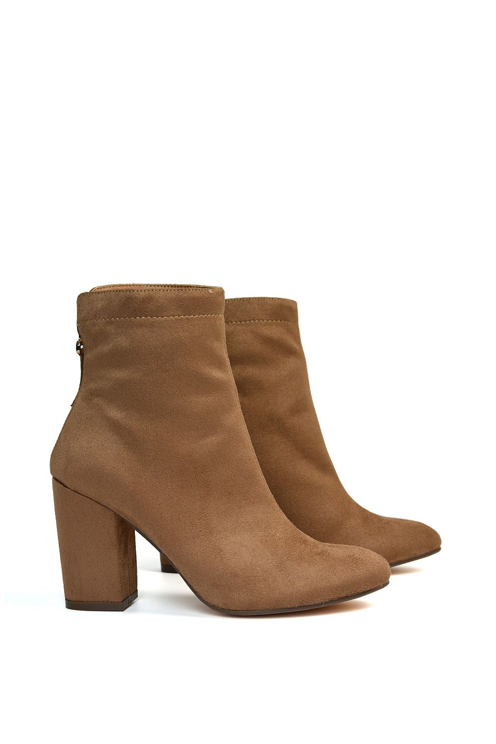 XY London 'Evia' Zip-Up Mid Block Heel Sock Ankle Boots image 2