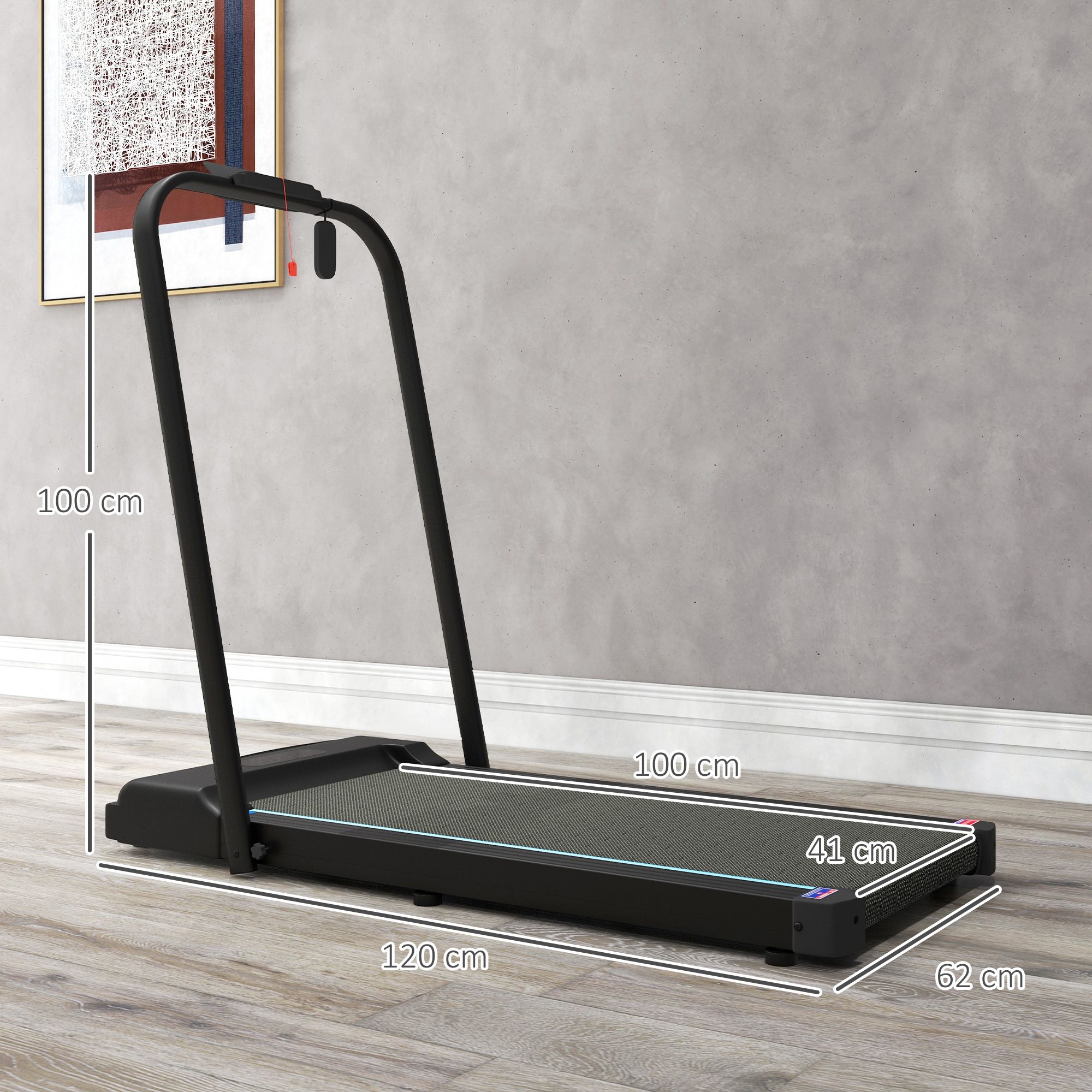 SPORTNOW 2.5HP Folding Treadmill with Remote Control and LED Display, No Assembly image 3