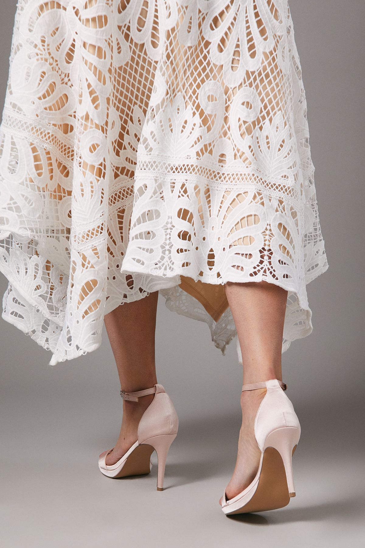 Coast Talia Satin Platform High Heel Sandals Blush image 2