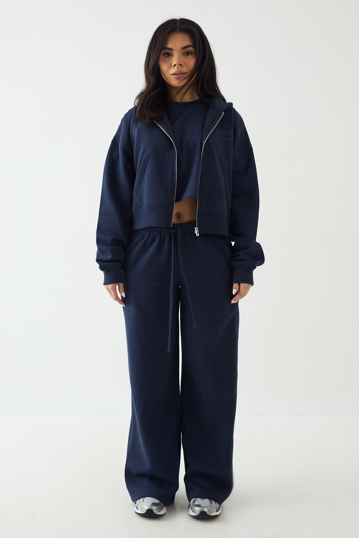 DSGN Studio DSGN Studio Sport Training Club Boxy Zip Through Hoodie Navy image 5