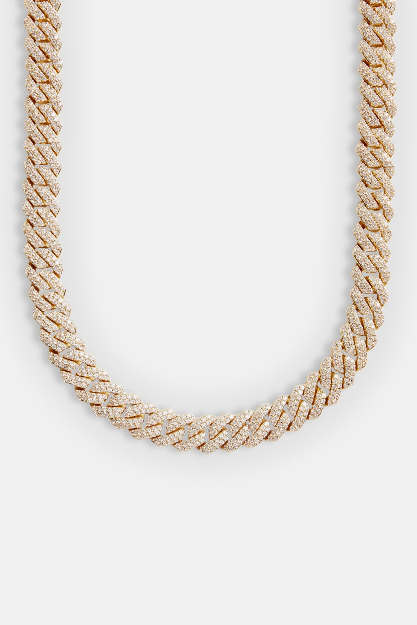Cernucci 14mm Iced Prong Link Chain - Gold image 2