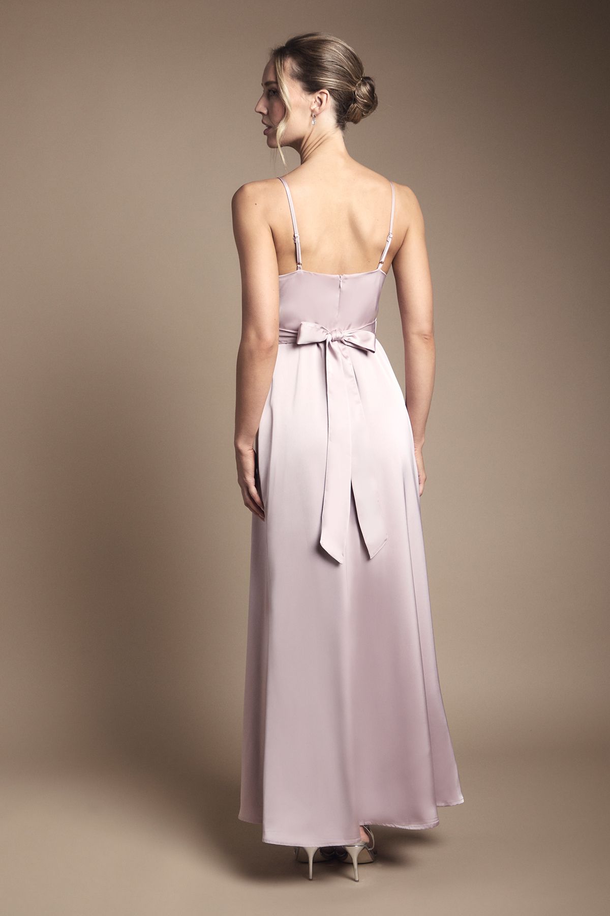 Coast Wrap Waist Satin Cami Bridesmaid Dress Dusty Rose image 3