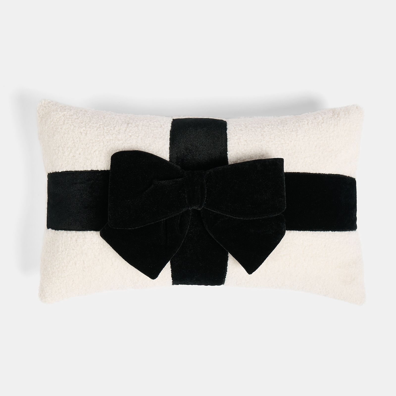 OHS Bow Wrapped Boucle Throw Pillow Scatter Cushion image 3