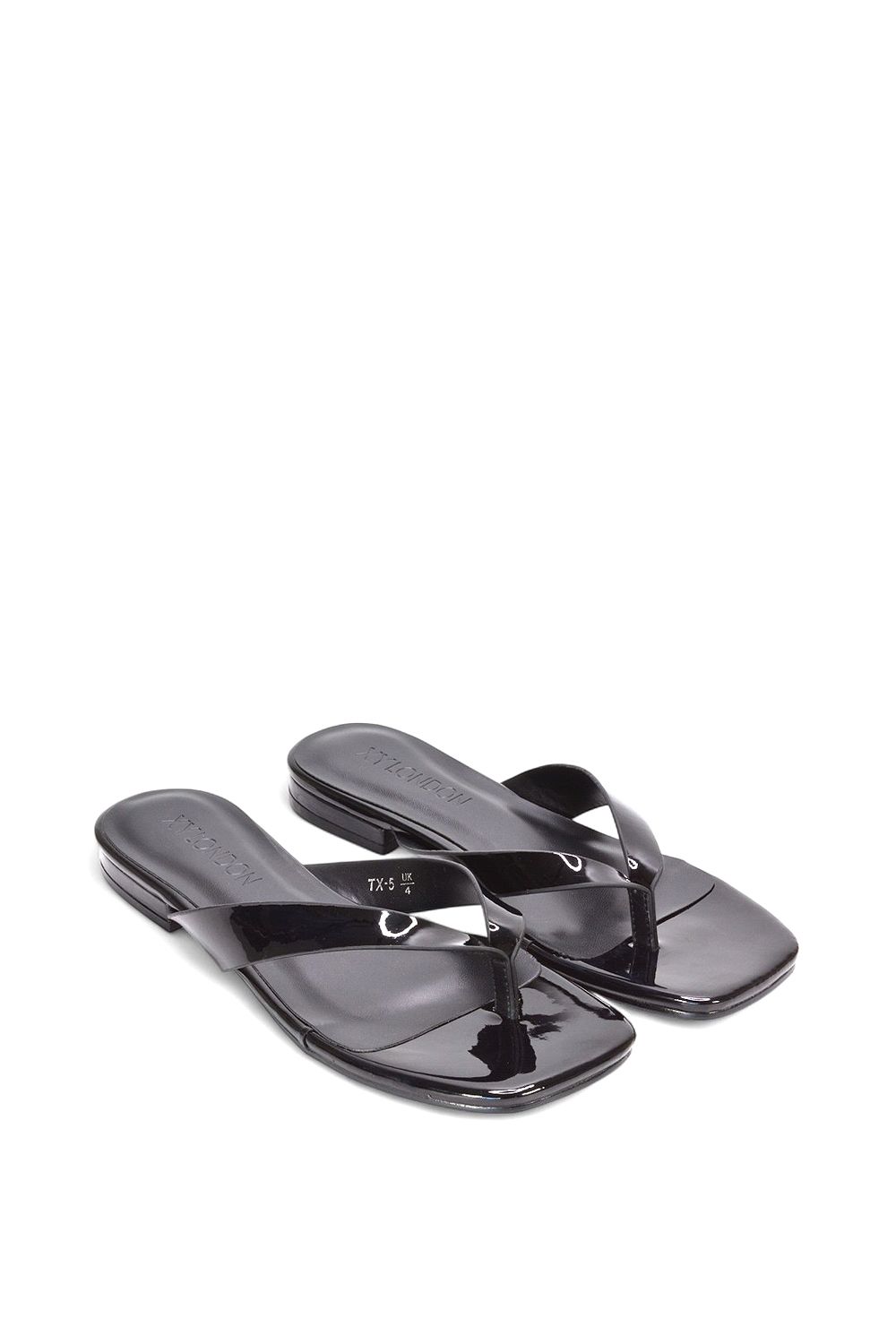 XY London 'Rio' Thong Strap Slip On  Flip Flop Square Toe Slide image 4