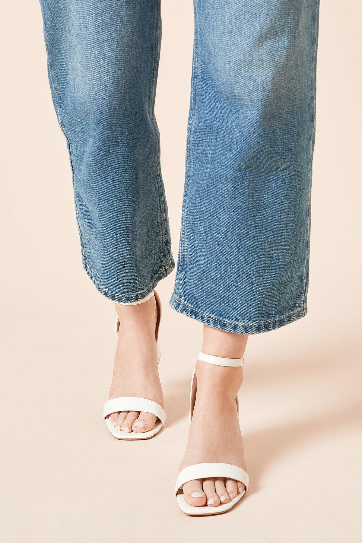 Dorothy Perkins Sammy Barely There Low Block Heel Sandals White image 2