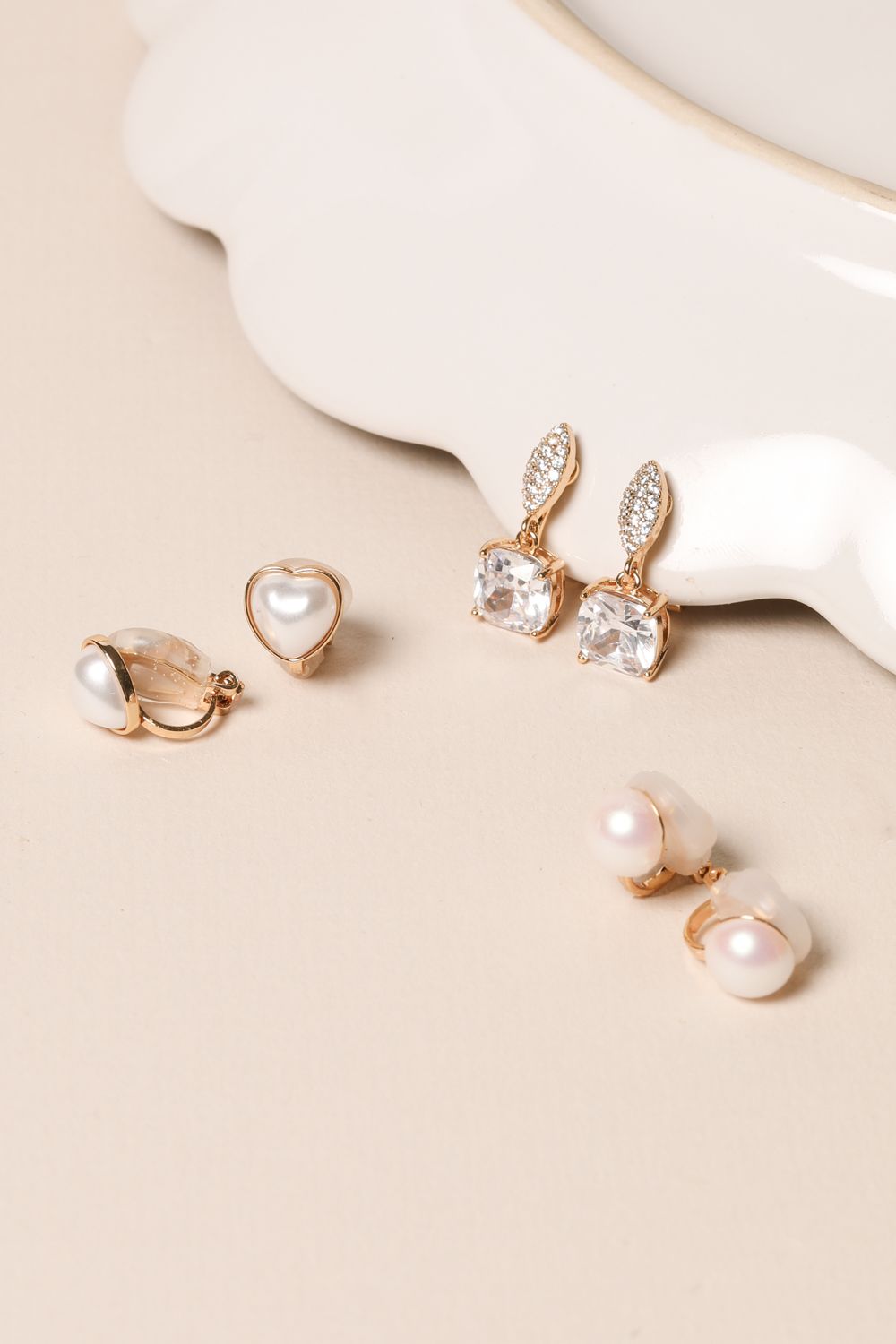 Jon Richard Gold Plated And Pearl Heart Clip Earrings image 3