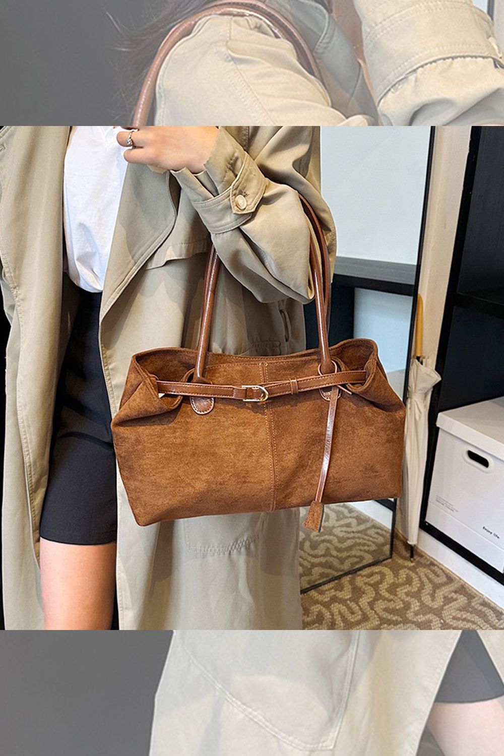 XY London 'Kayleigh' Tote Handbag with Shoulder Strap and Magnetic Closure image 2