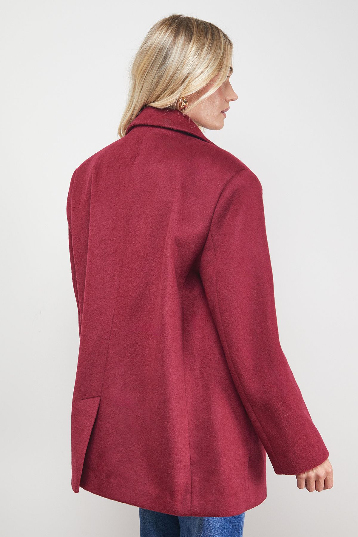 Oasis Relaxed Blazer Coat Berry image 4