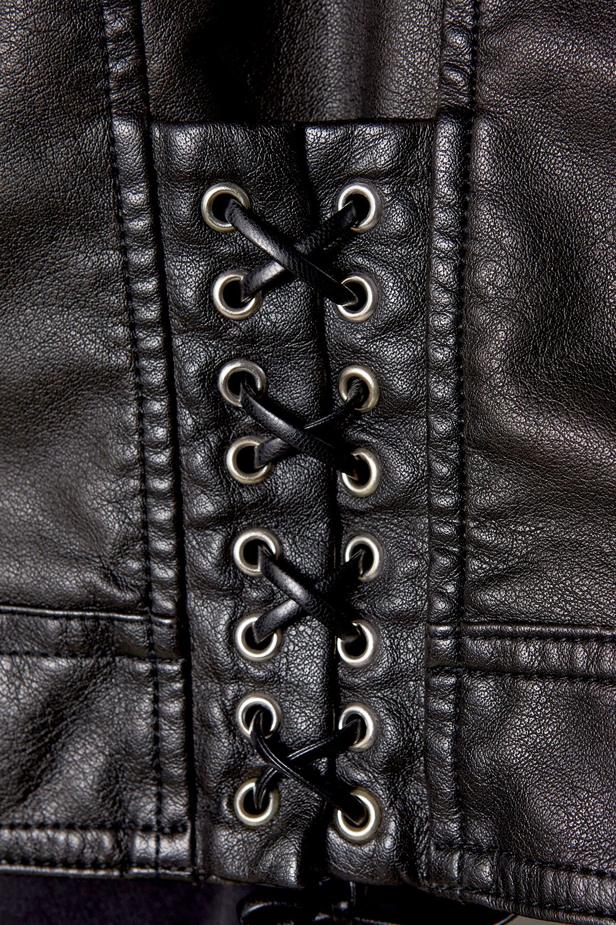 Warehouse Oversized Whipstitch Detail Leather Look Jacket Black image 5