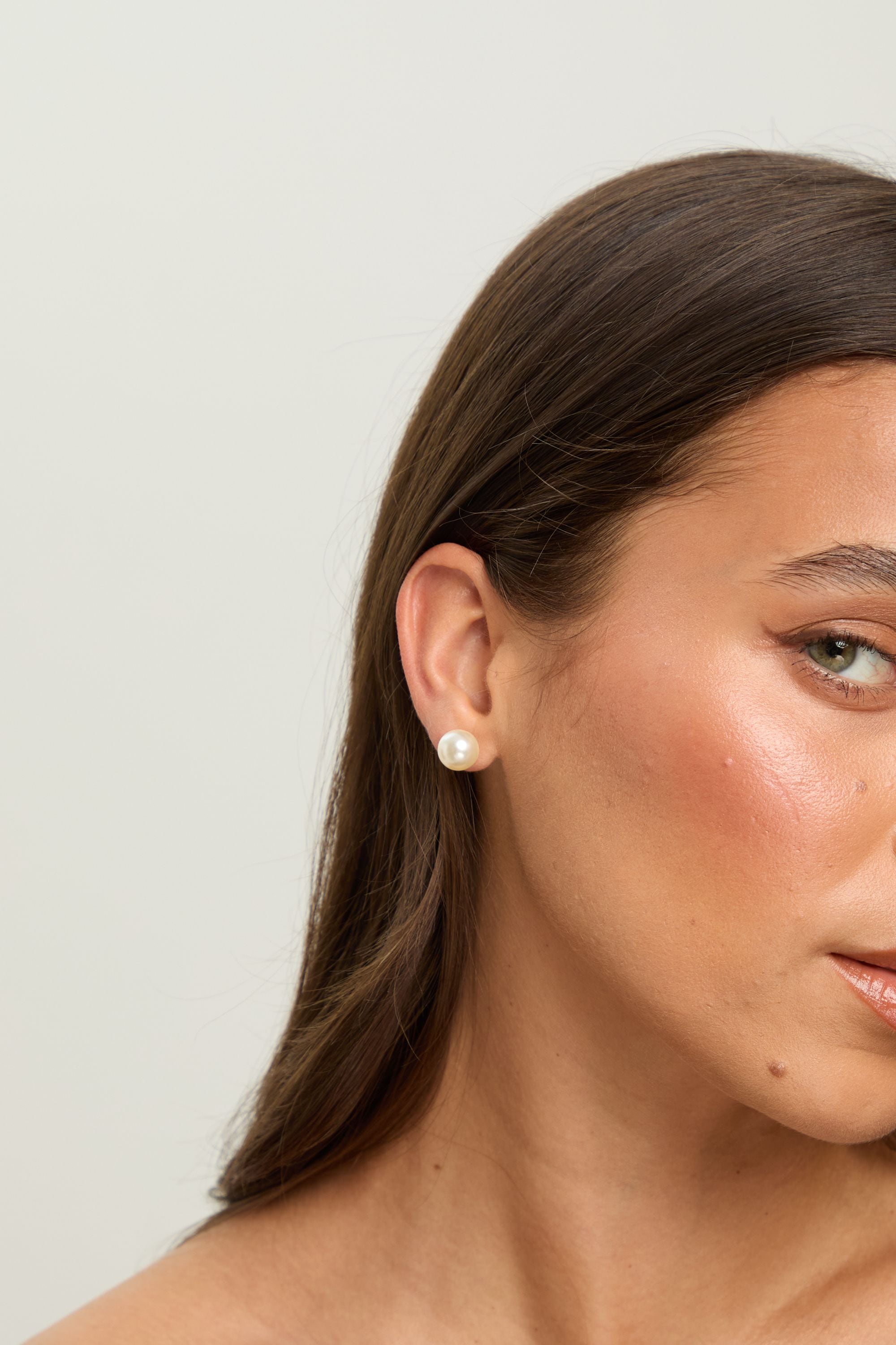 Jon Richard Cream Small Pearl Earrings image 3