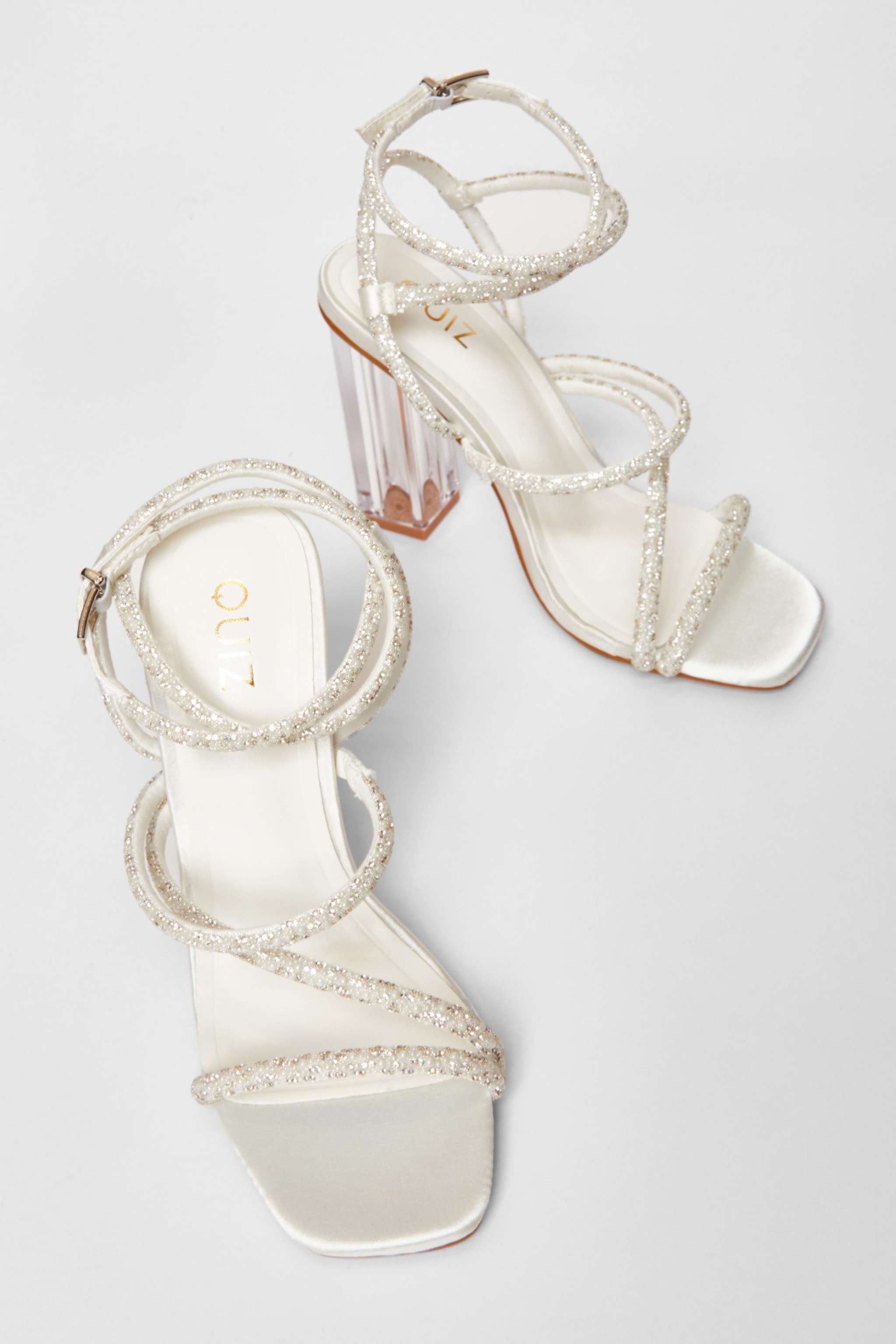 Quiz White Bridal Clear Heel Sandal image 2